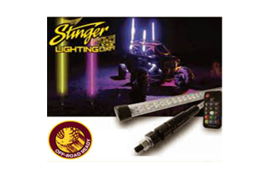 RGB LED TWIN STRIP LIGHTED WHIP 4 INCH STINGER